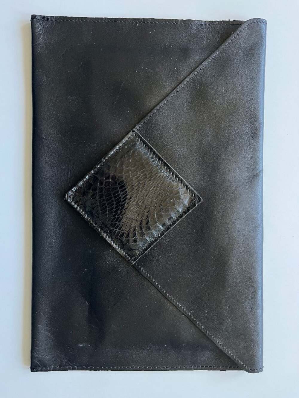 Black Leather Clutch 6"x 11"